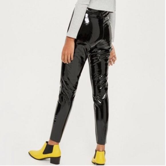 Topshop Percy Faux Leather Vinyl Pants Size 4 - Picture 11 of 11